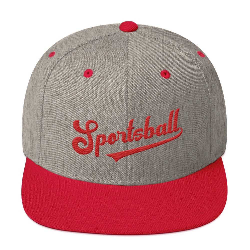 Sportsball Script Snapback Baseball Hat Classic Cap With Embroidered