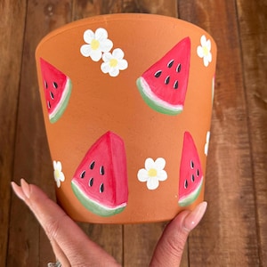Watermelon Terracotta Cabo Planter 6.5”x 5.5”