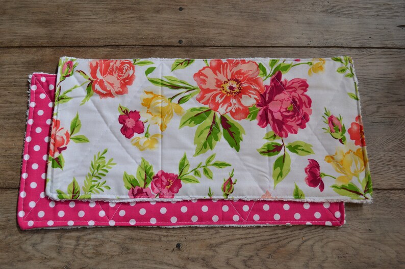 Set of 2 Custom Embroidered Burp Cloths
