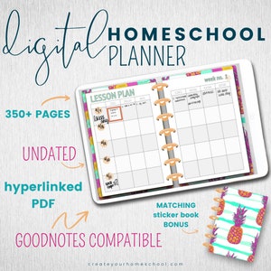 Digital Homeschool Planner | Goodnotes Homeschool Planner | Homeschool Planner for iPad | Hyperlinked PDF Planner | Digital Planner