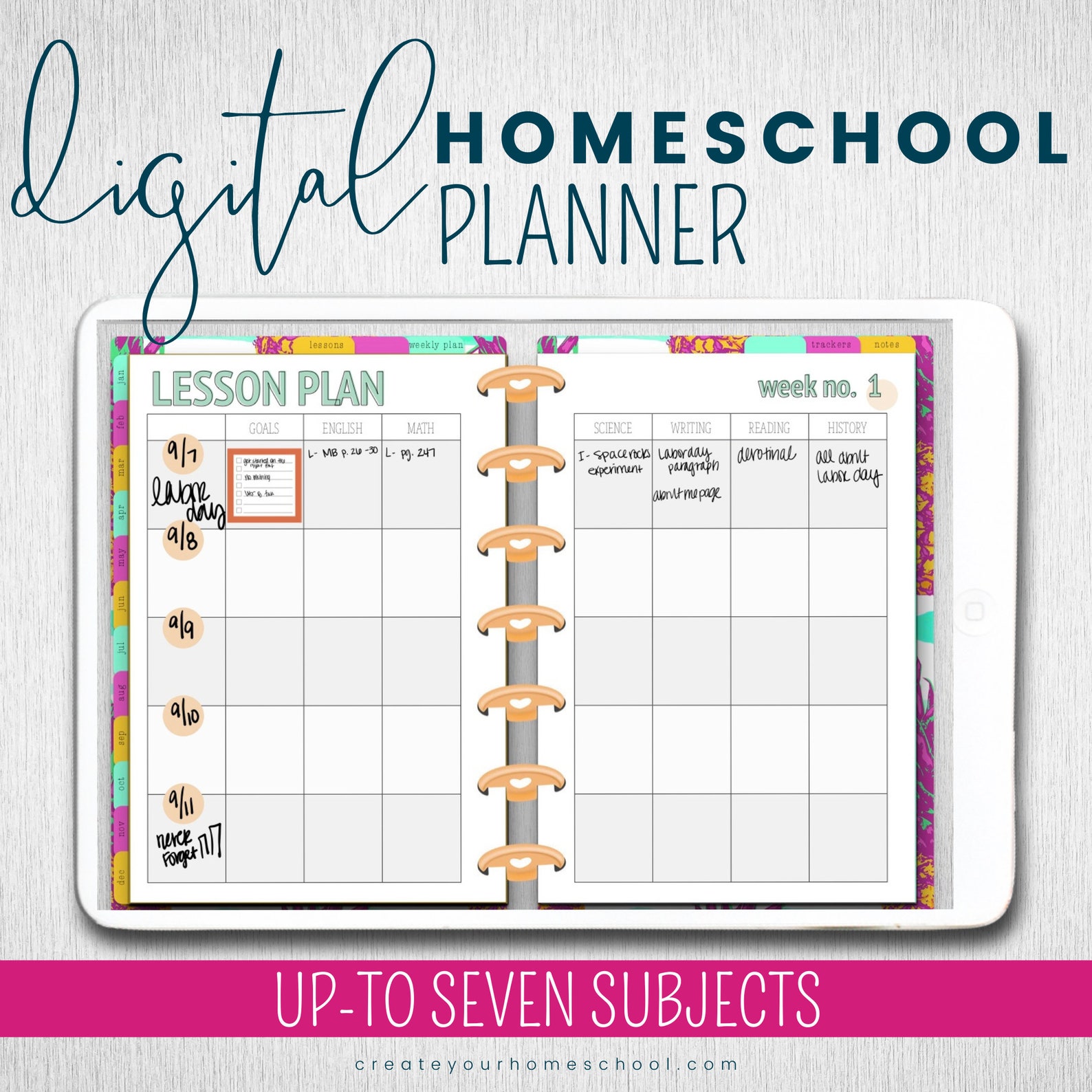 Digital Homeschool Planner Goodnotes Homeschool Planner Etsy