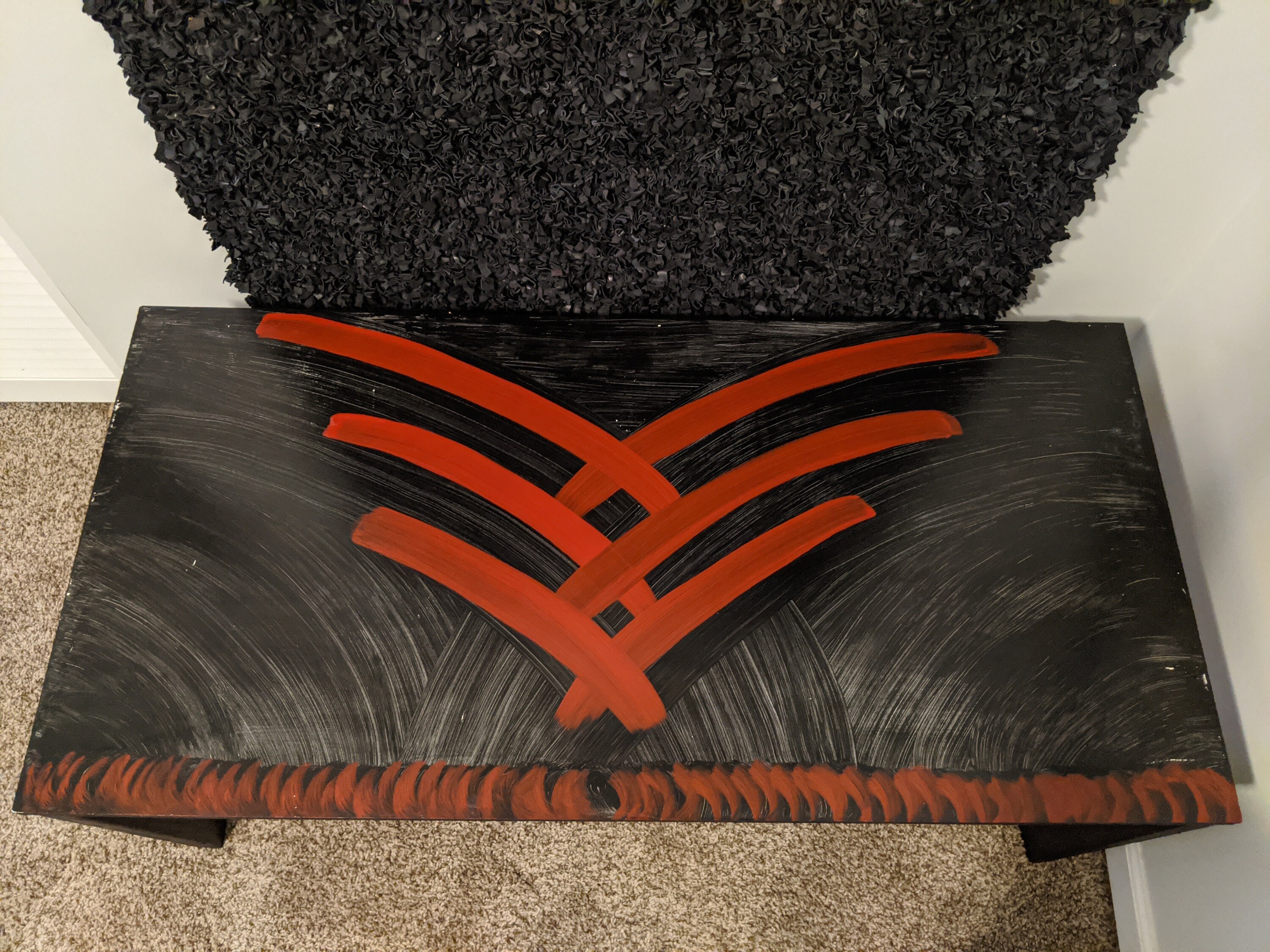 Beautiful Hand Painted Black and Red Coffee Table Etsy