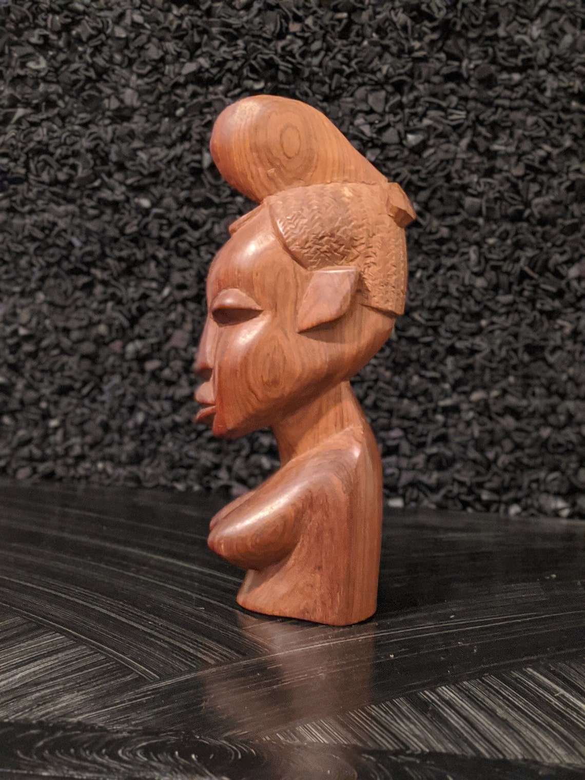 AFRICAN WOMAN STATUE Bust Solid Wood Etsy
