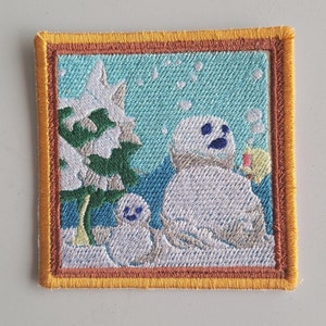 Cool Cool Mountain Mario 64 Painting Iron-On Patch
