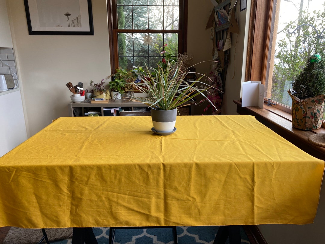 Vintage Mustard / Golden Yellow Tablecloth Mustard Yellow Etsy