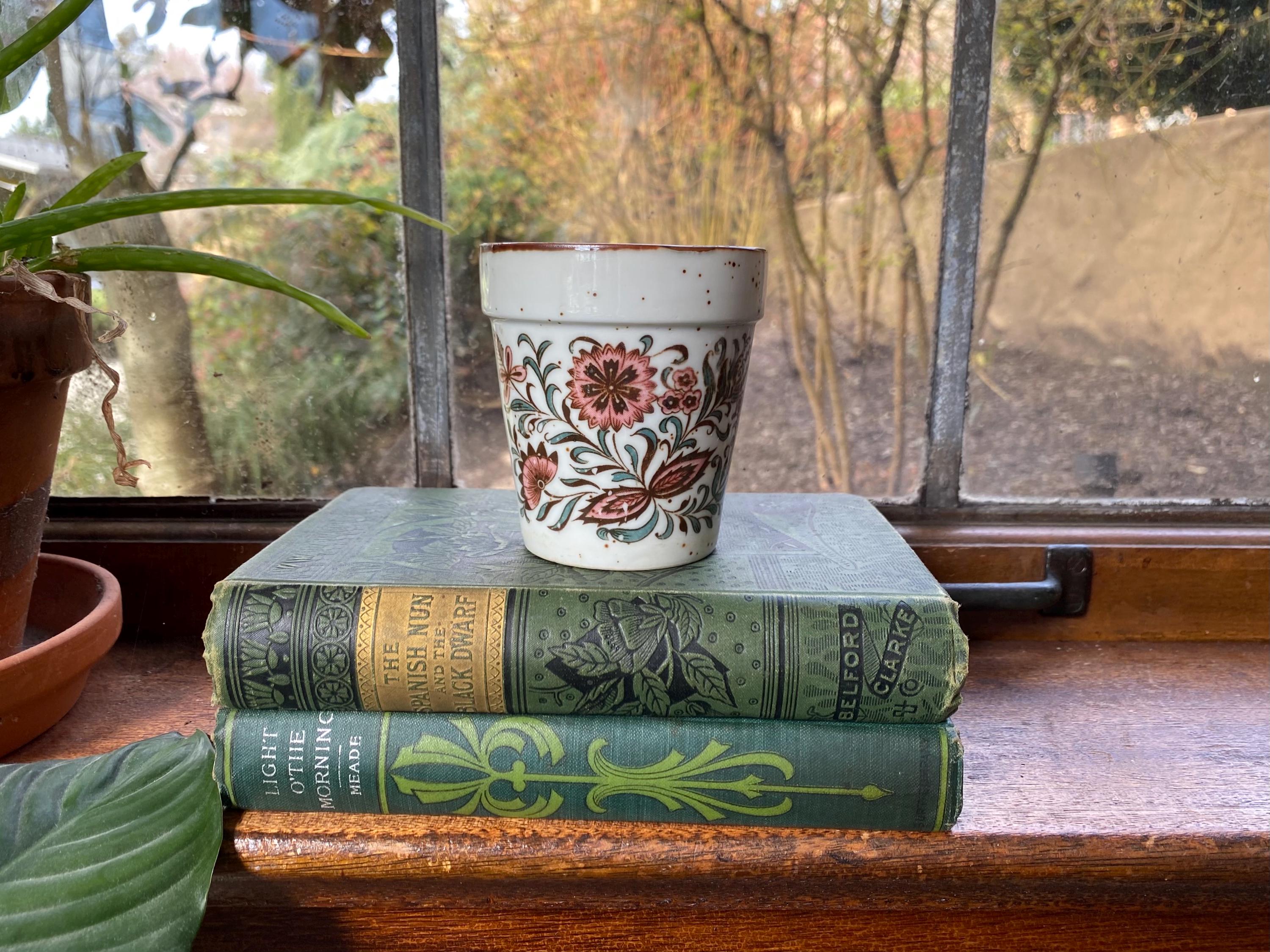 Petite jardinière en grès moucheté des années 1970, jardinières en poterie, jardinière en poterie d'intérieur, jardinière, jardinière rétro, jardinièr