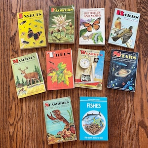10 1950s Golden Nature Books, Golden Nature Guide Collection, Vintage Nature Book, Garden Book, Golden Nature Guide Books