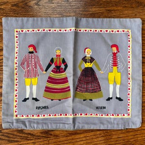Vintage Danish Folk Pillow Cover, Danish Home Decor, Mid Century Pillow, Danish Pillow