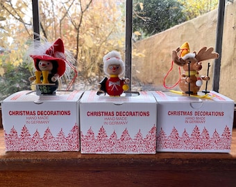 7 Vintage Handmade Beaded Shiny Bright Atomic Ornaments, Mid