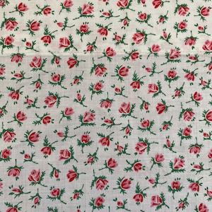 1950s Handmade Rose Fabric Curtains, Vintage Flower Curtains, Flower Curtains, Mid Century Curtains, 1950s Curtains, Retro Drapes, Deadstock