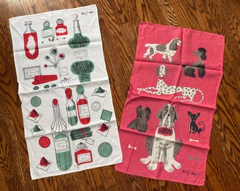 Vintage Tammi’s Keefe Tea Towel, Linen Wall Hanging, Retro Tea Towel, Dog Tea Towel, Tammis Keefe Tea Towel, Tammis Keefe Towel