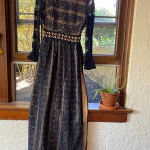 Vintage Black Lace Dress by Futura Couture of New York, Black Lace Dress, Mid Century Modern Dresses, Black Lace Dress for Women, Lace Dress