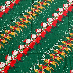 125&quot; 70s Christmas Fabric, Christmas Fabric, Santa Fabric, Christmas Fabric for Quilting, Retro Christmas Fabric, Reindeer Fabric, Rudolph