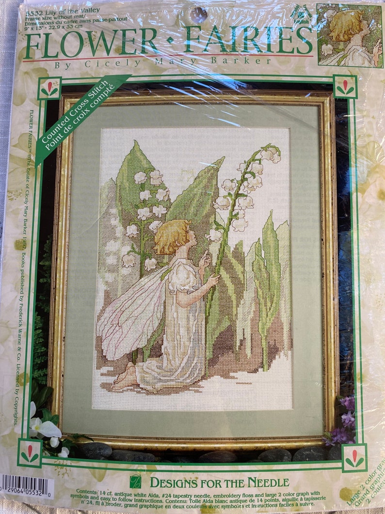 Vintage Cicely Mary Barker Flower Fairies Cross Stitch Kit, Cicely Mary Barker Flower Fairies, Flower Cross Stitch, Fairy Artwork, Lily of the Valley