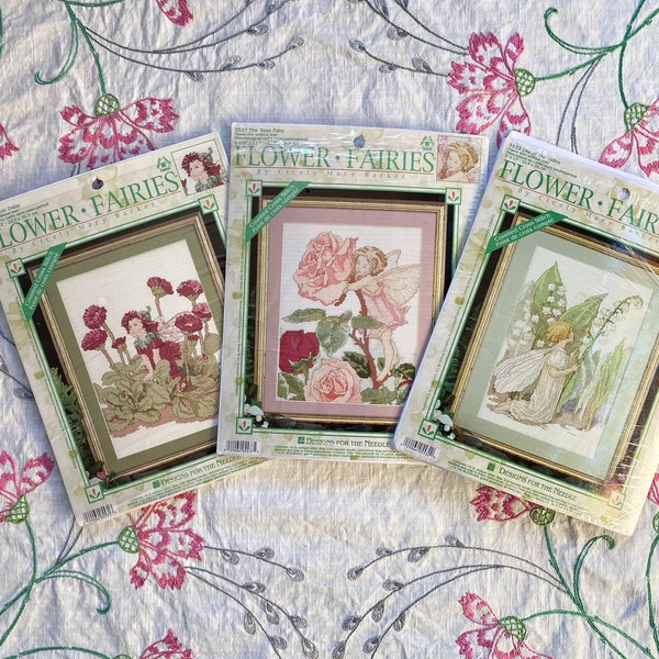 Vintage Cicely Mary Barker Flower Fairies Cross Stitch Kit, Cicely Mary Barker Flower Fairies, Flower Cross Stitch, Fairy Artwork,
