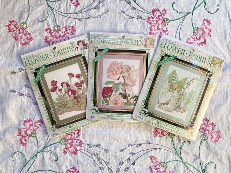 Vintage Cicely Mary Barker Flower Fairies Cross Stitch Kit, Cicely Mary Barker Flower Fairies, Flower Cross Stitch, Fairy Artwork, image 1