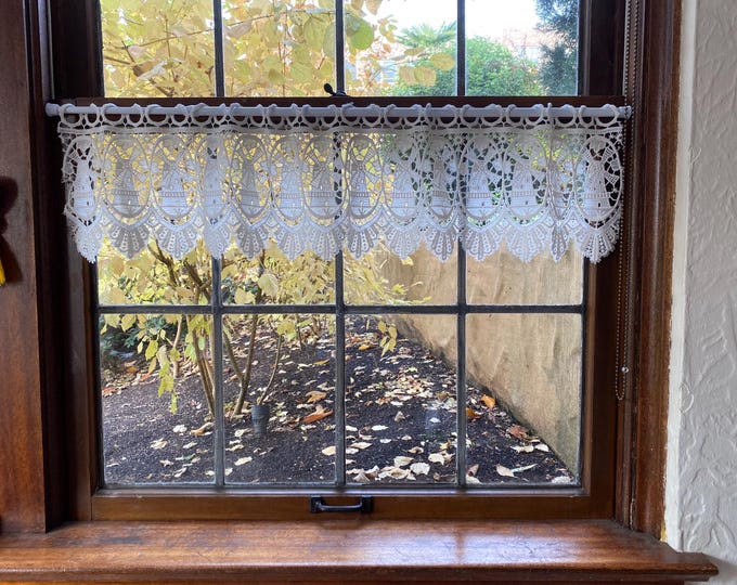 Vintage German Plauen Lace Dutch Windmill Curtain, Dutch Windmill, Lace ...