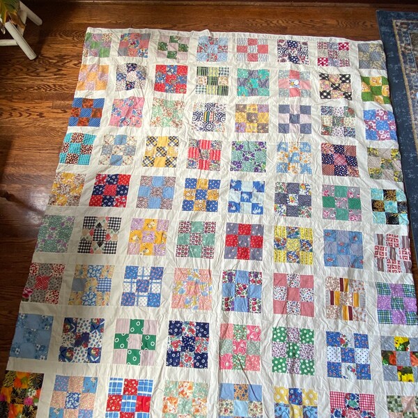 Nine Patch Quilt Etsy