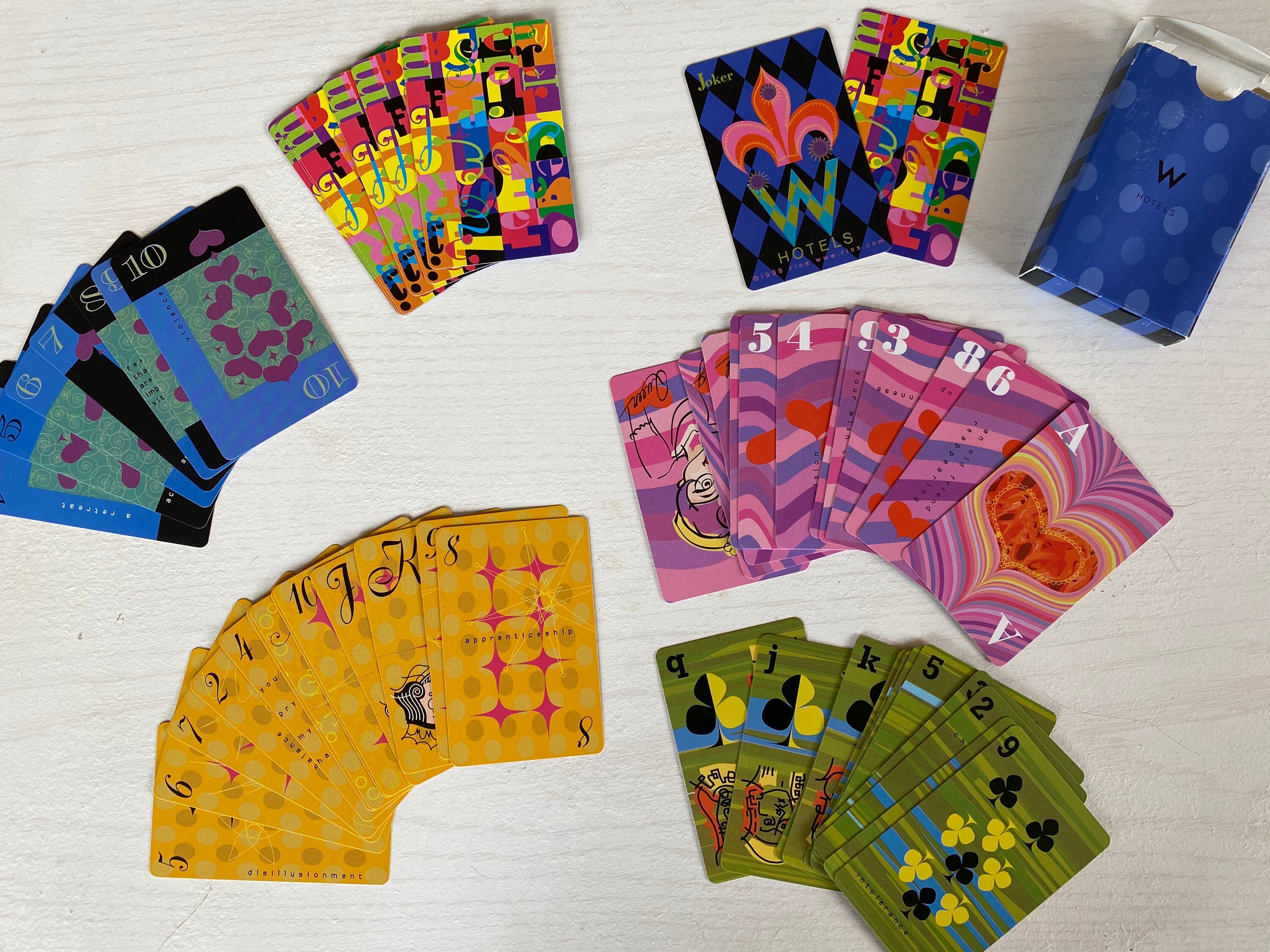 Four Vintage 1999 W Hotel Playing Cards Standard Card Deck Etsy