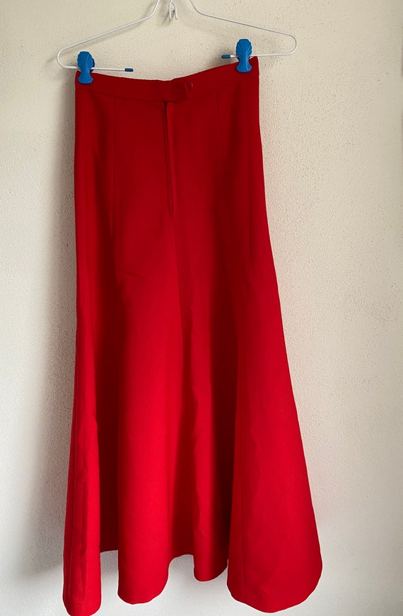 Vintage Red 1960s High Waisted Skirt, Handmade Re… - image 6