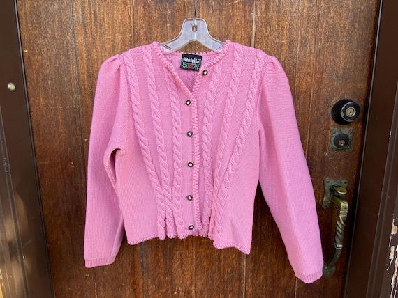 Vintage Pink Austrian Wool Cardigan by Astrifa, Austrian Cardigan