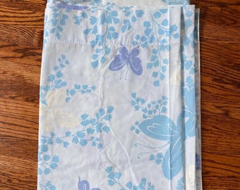 Vintage Springmaid Blue Butterfly Flat Sheet, Springmaid Sheets, Springmaid Vintage, Retro Bedding, Retro Bedroom, Butterfly Sheets
