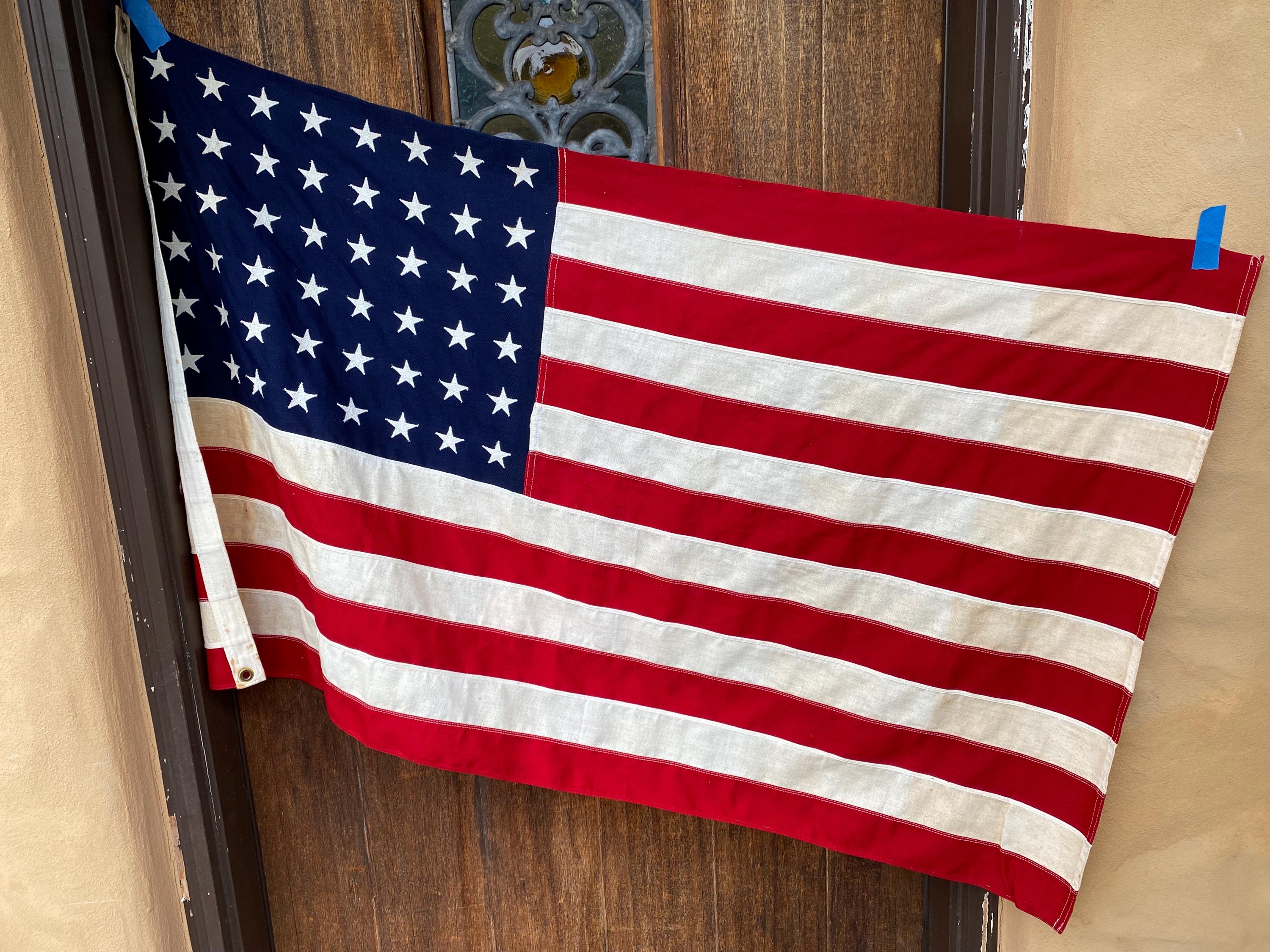 1944-1959 Defiance 48 Star Cotton Bunting American Flag, Vintage