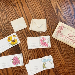 12 VTG Flower blanco cadeaubonnen, huidige wenskaarten, bloemenkaarten, bloemenwenskaart, blanco wenskaarten, wenskaart wilde bloemen