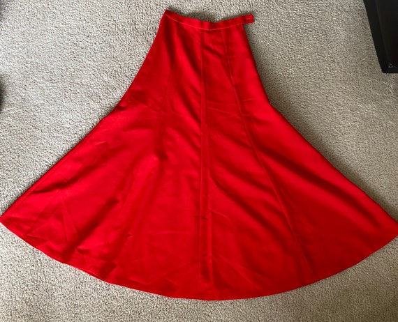 Vintage Red 1960s High Waisted Skirt, Handmade Re… - image 7