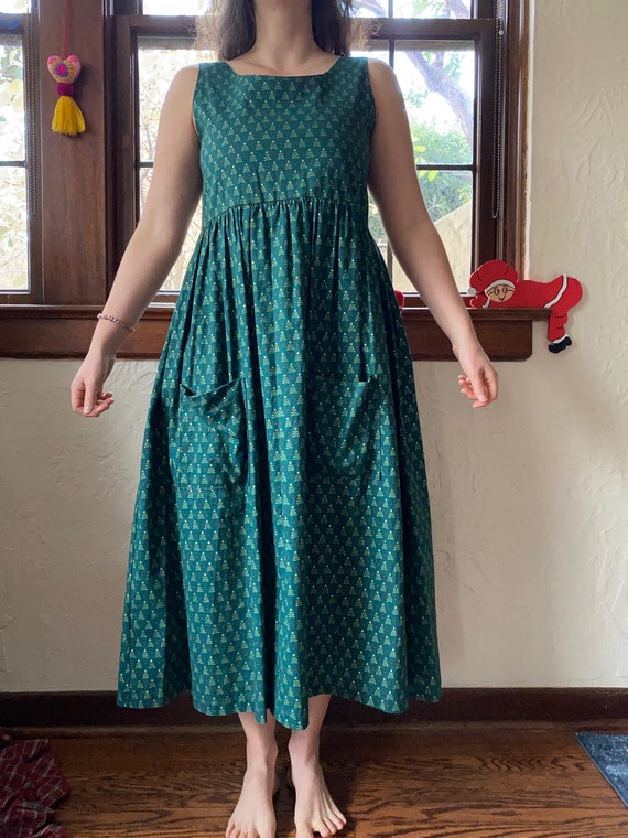 Vintage Handmade Christmas Tree Dress Christmas Dress Women