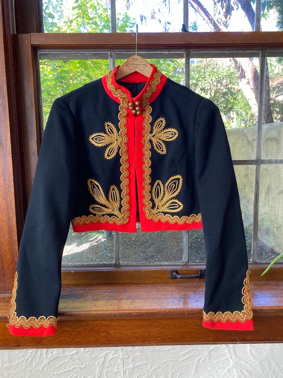 1960s Embroidered Wool Jacket, Mid Century Wool Ja