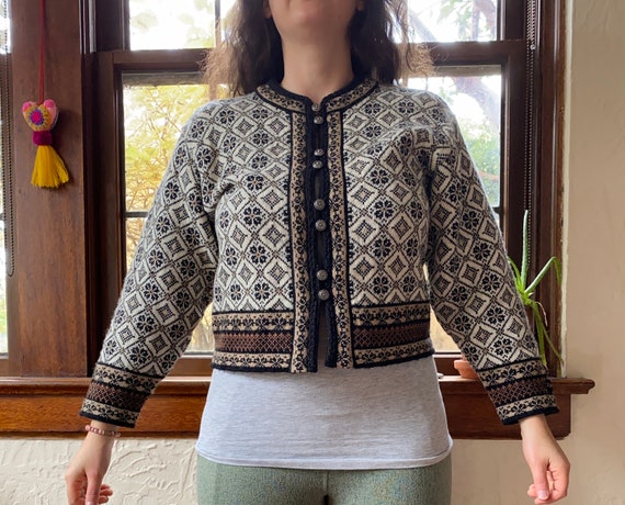 Vintage Skjaeveland Cardigan Wool Sweater Vintage Norwegian