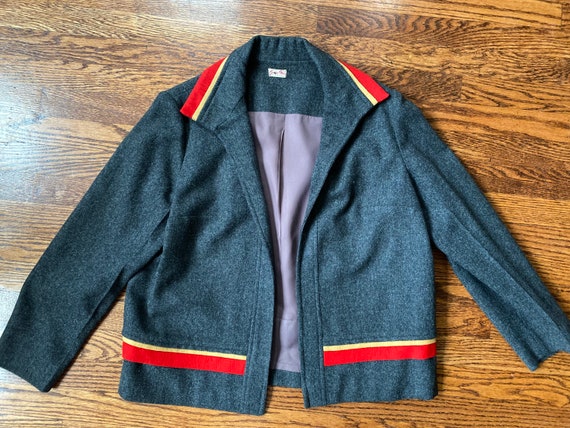 Price Drop! 1950s Gray Wool Jacket, Mid Century W… - image 7