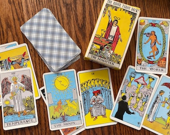 1971 Baraja de Tarot Rider, Baraja de Tarot Vintage, Cartas de Tarot Vintage, Baraja de Tarot Completa, Baraja de Tarot Rider