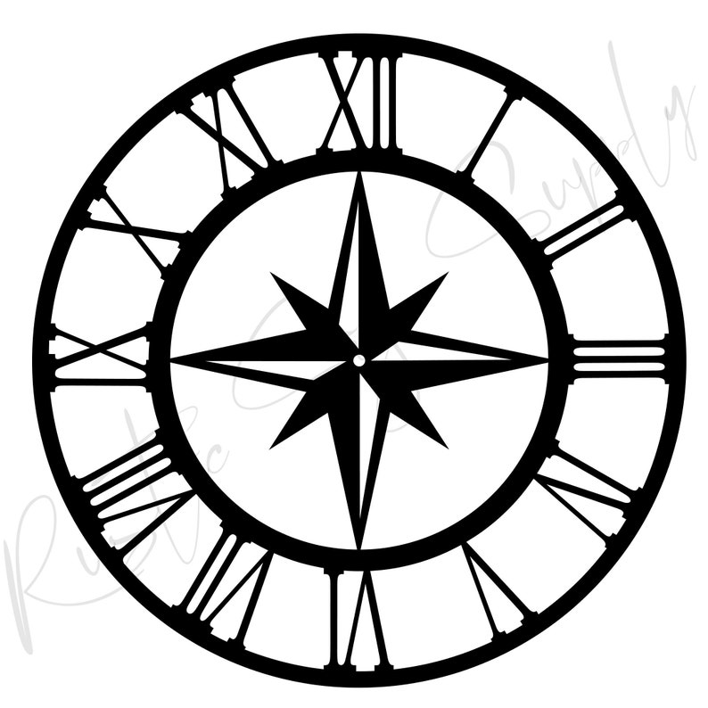 Nautical Clock SVG Cut File Silhouette Cricut Farmhouse | Etsy
