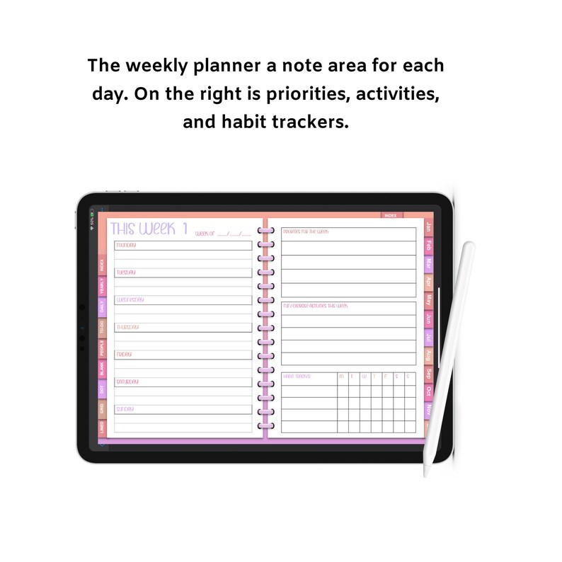 Undated Weekly Planner Mandella Theme Digital Planner, Ipad, Goodnotes