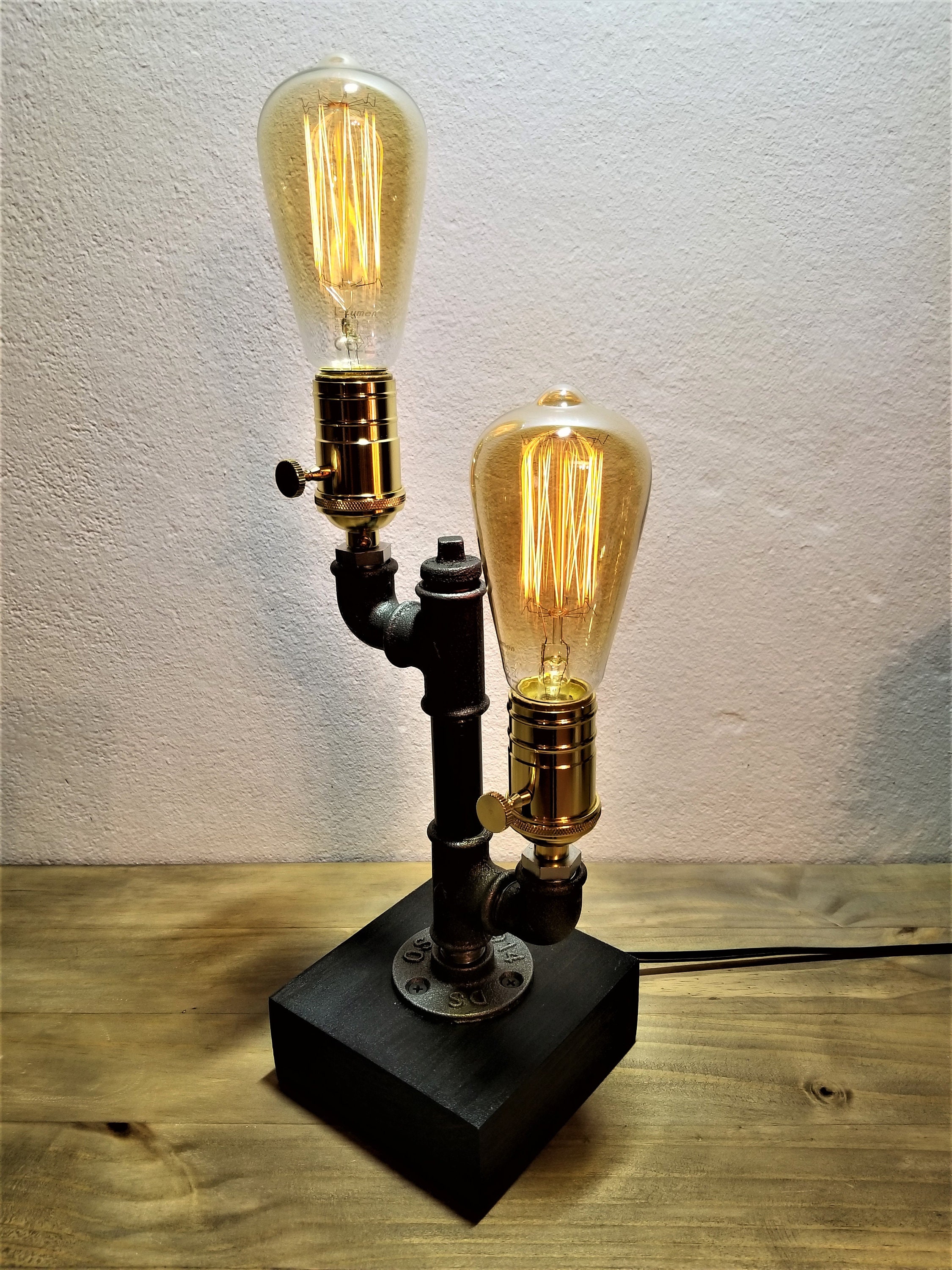 Dimmable Table lamp-Desk lamp-Edison Steampunk lamp-Rustic | Etsy