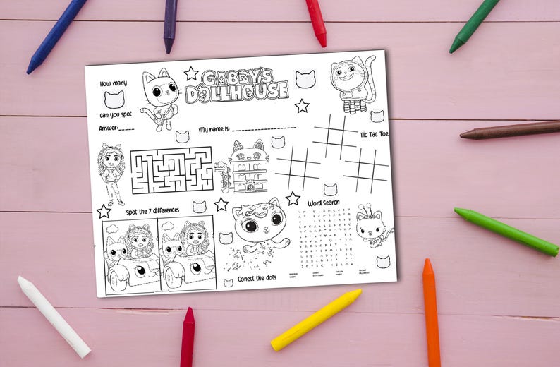Gabby's Dollhouse Birthday Coloring - Etsy