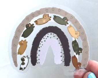 Dachshund rainbow clear sticker