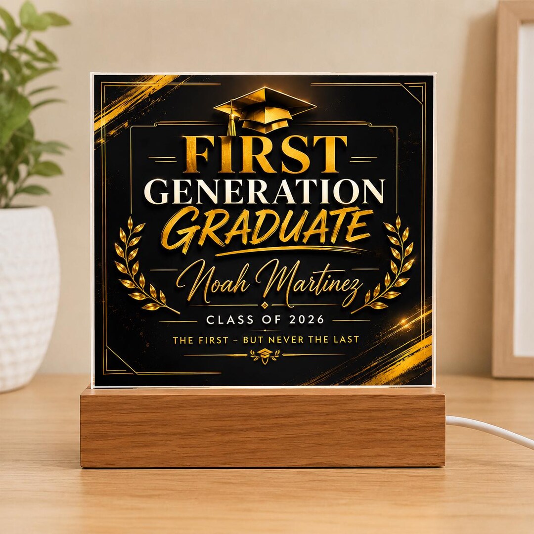 First Gen Grad Ribbon Personalized First Generation Graduate Plaque, Class of 2026 Gift ...