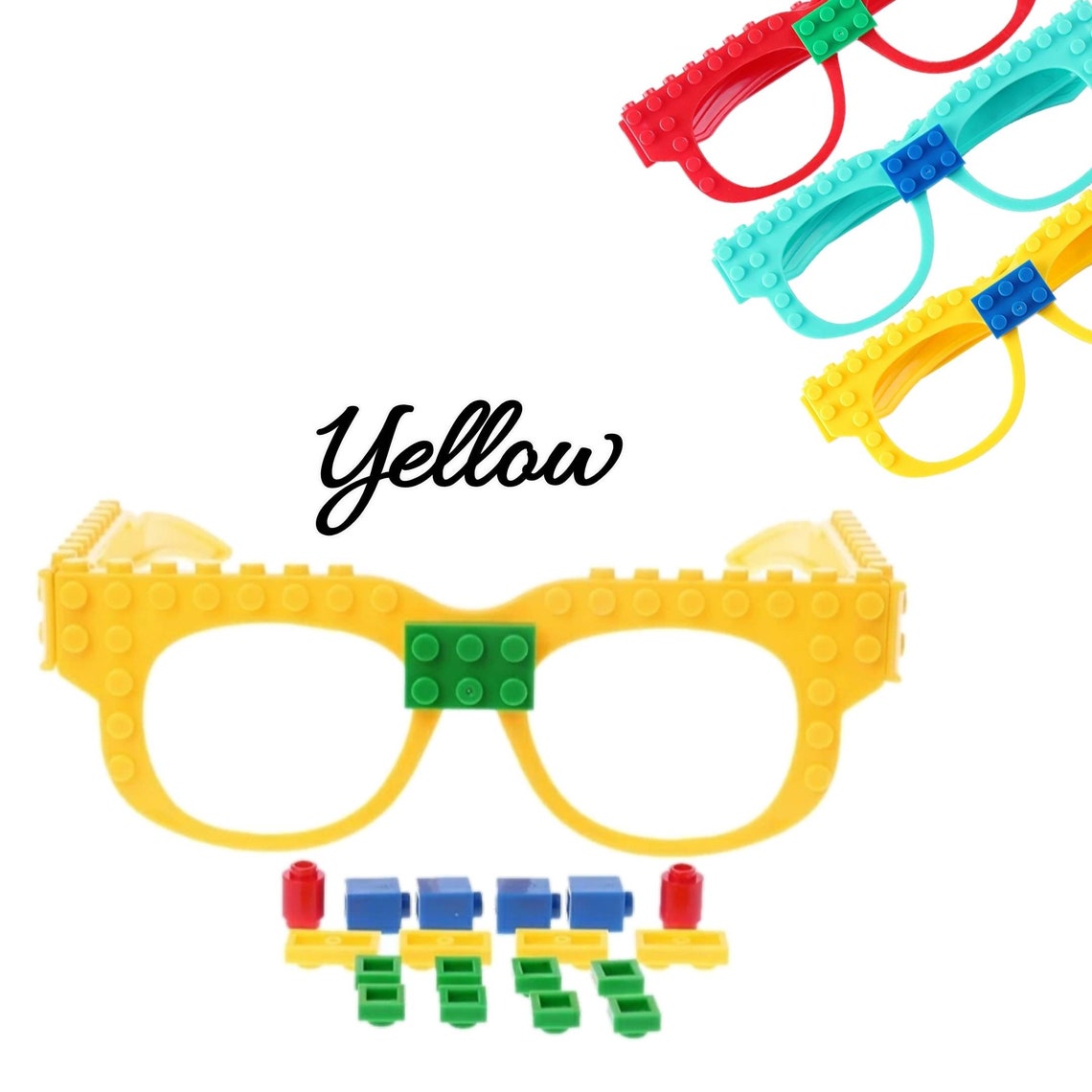 DIY Art Designs on Blank Lego Glasses with Free Bricks blocks Etsy
