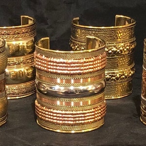 3&quot; Mixed Metals Cuffs | Dressy Cuffs | Adornment for the Wrist | Tribal & Ethnic | Afrocentric