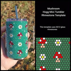 Mushroom Daisy Rhinestone Mini 3oz Tumbler Template: SS12 Graph (Digital Download)