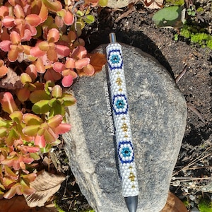 Evil Eye Glass Rhinestone Pen, Bling Pen, Medium Gel Ink, Grip Pen, Gift for Mom, Office,