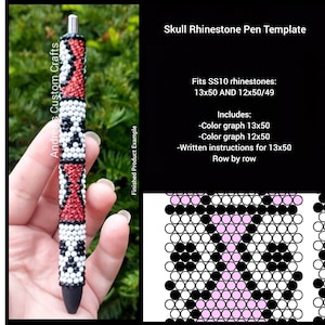 Modello per penna con strass a forma di teschio: modello SS10 (download digitale)