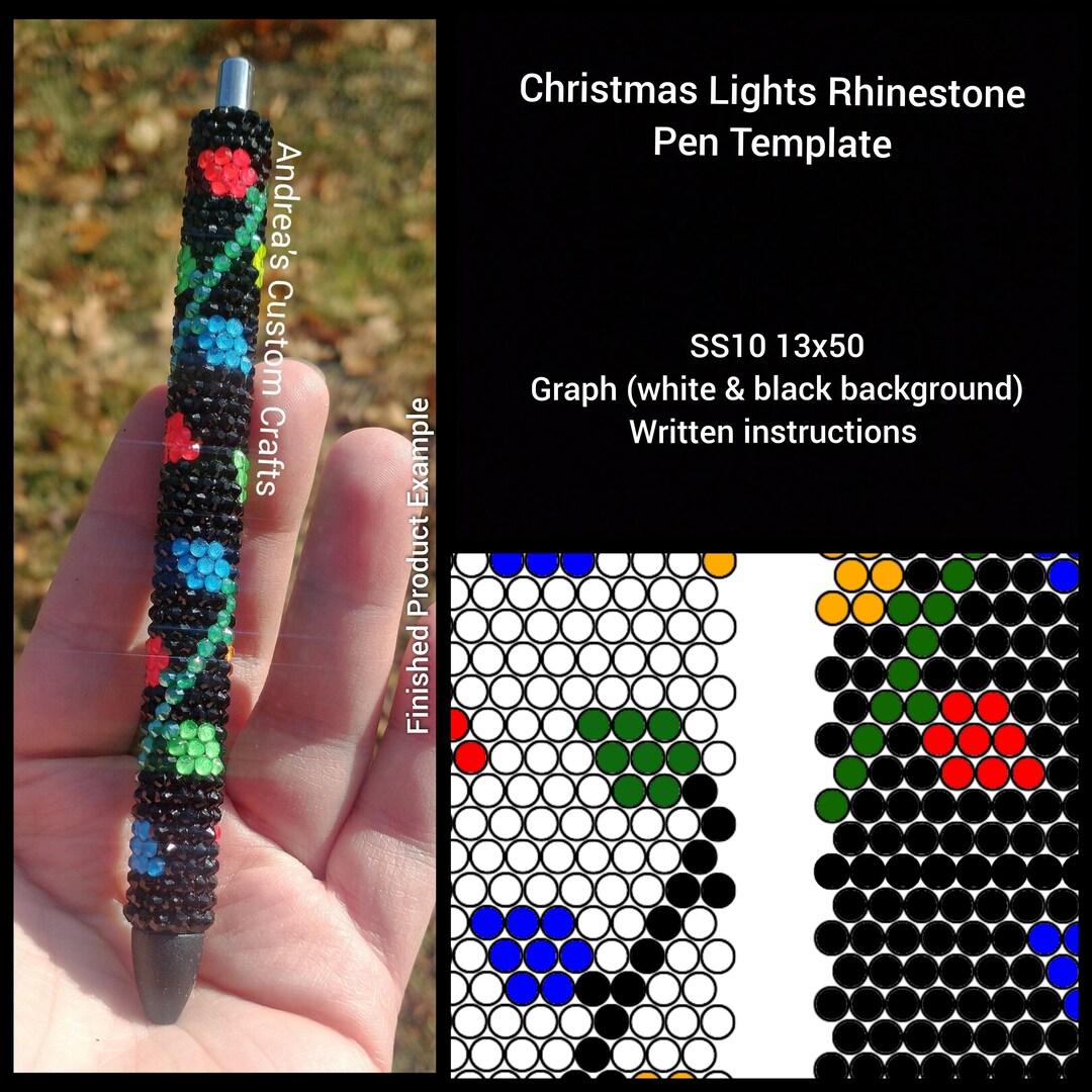 Christmas Lights Rhinestone Template, Honeycomb Pattern, Holiday ...