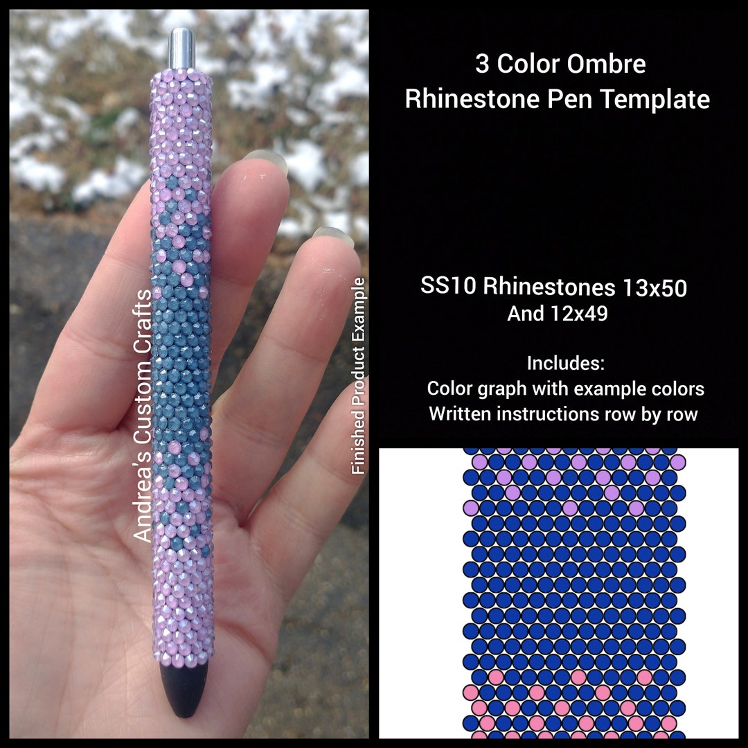 3 Color Ombre Rhinestone Template, SS10 Rhinestone Template ...