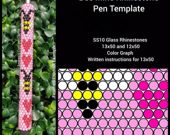 Plantilla para bolígrafo con diamantes de imitación Bee Mine: Patrón de panal SS10 (Descarga digital)