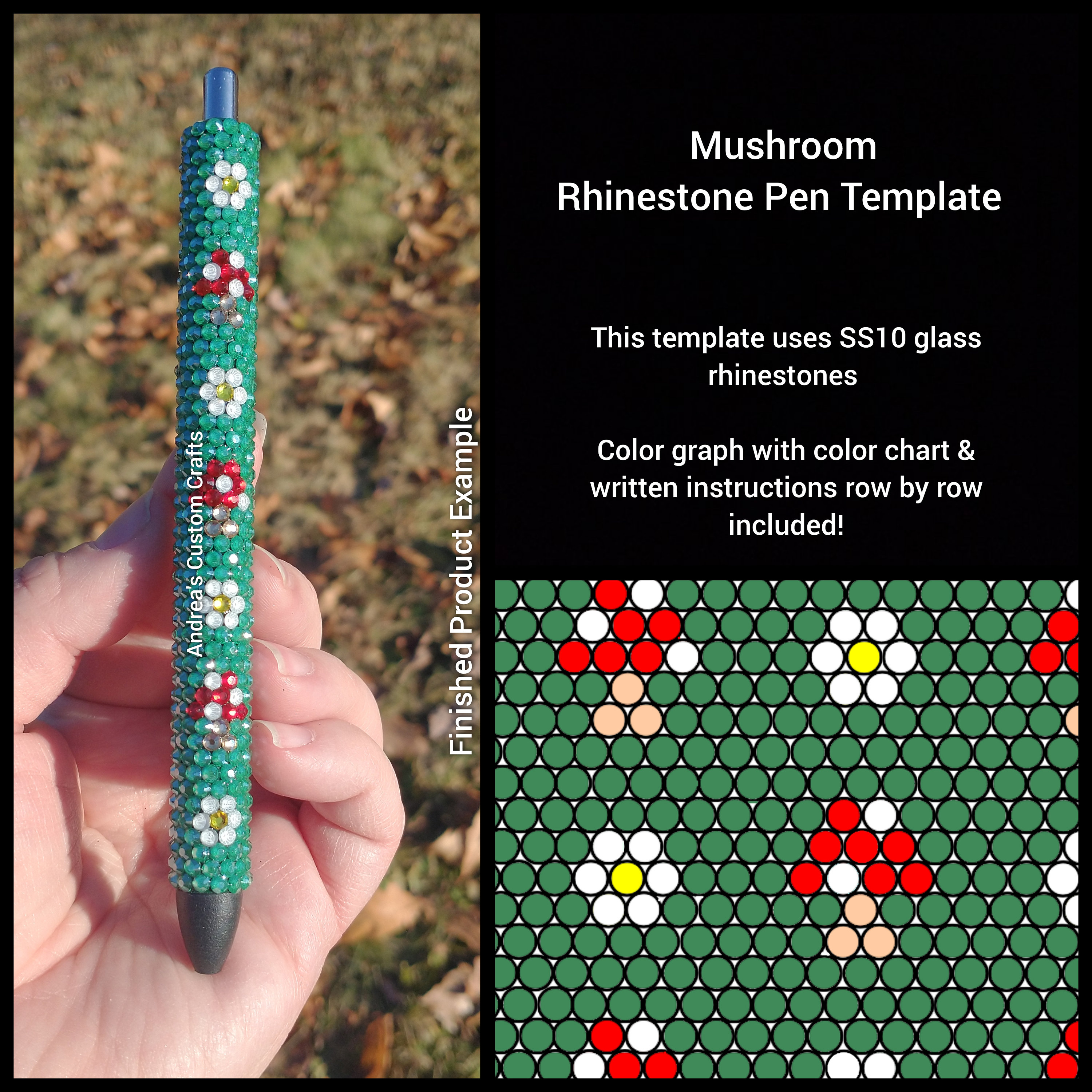SS10 Rhinestone Pen Template - Spring Plaid with Daisies