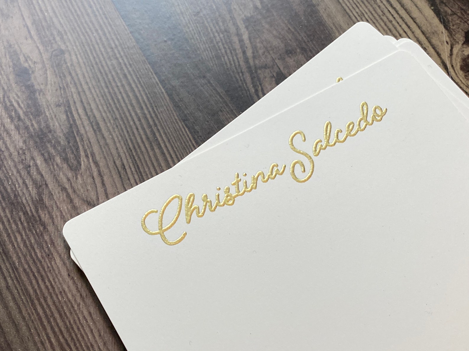 Gold Embossed Personalized Stationery Notecards Business Etsy